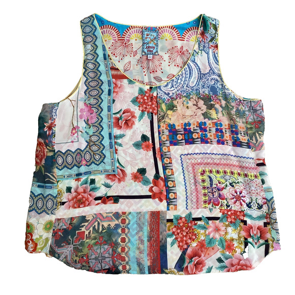 Johnny Was Orla Printed Tank Top Blouse Sleeveless Scoop Neck Lined Floral XL - Picture 3 of 8